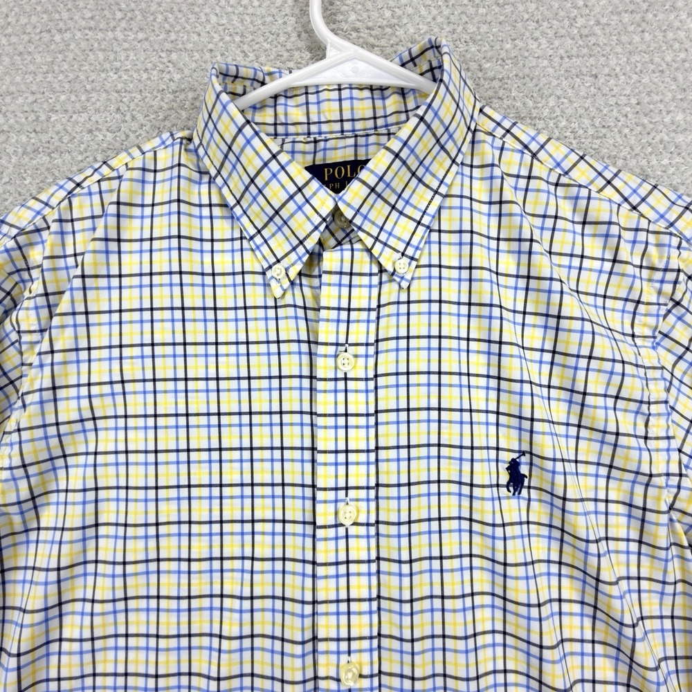 Polo Ralph Lauren Performance Shirt Mens Medium Classic Fit Plaid Button Down - Picture 2 of 7